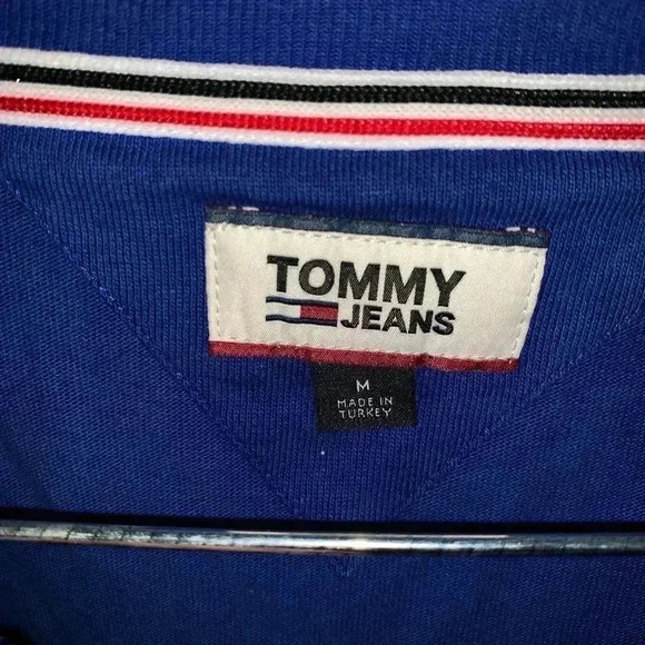 TOMMY JEANS SIZE M BLUE SHIRT PREOWNED - Picture 5 of 8